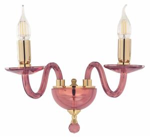 PAGANINI LAMPADA A PARETE CLASSICA CON 2 LUCI IN VETRO LAVORATO A MANO 7 COLORI DISPONIBILI