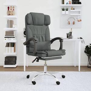 Sedia da ufficio ergonomica con funzione massaggio, regolabile in altezza, girevole con braccioli e schienale, sedia da computer in tessuto color grigio scuro, ideale per l'ufficio domestico, lo studio, la sala conferenze, portata massima: 110 kg