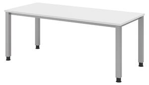 Scrivania bümö Serie Q - Finitura: bianco, struttura: argento, dimensioni: 180 x 80 cm