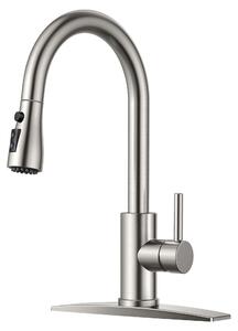 Rubinetto da cucina con erogatore estraibile e design ad arco alto