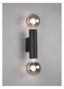 VANNES APPLIQUE CILINDRO BI-EMISSIONE MODERNA NERA CON LAMPADINE A VISTA ATTACCO 2XE27