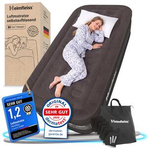 Materasso gonfiabile autogonfiante Heimfleiss 100x200 cm nero-nero - Soluzione di riposo confortevole