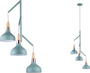Paulmann lampada a sospensione Neordic Juna 3 fiamme verde rame legno E27