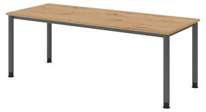 Scrivania bümö Serie H - Finitura: rovere nodato, struttura: grafite, dimensioni: 200 x 80 cm