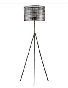 FLAM PIANTANA ALTEZZA 145 CM STILE VINTAGE IN METALLO PERFORATO ANTRACITE LAMPADINA 1XE27