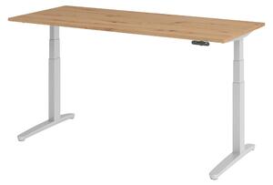 Scrivania elettrica bümö XBHM - Struttura: argento, decorazione: rovere nodoso, dimensioni: 180 x 80 cm