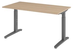 Scrivania bümö Serie XB - Struttura: grafite, finitura: rovere, dimensioni: 140 x 80 cm