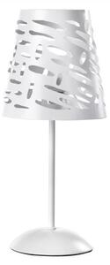 RICKY LUMETTO MODERNO IN METALLO BIANCO TRAFORATO ALTEZZA CM 38 LAMPADINA ATTACCO E14