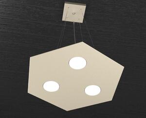 HEXAGON SOSPENSIONE ESAGONALE 4 LUCI IN METALLO IN 8 FINITURE COLORE LAMPADINE ATTACCO GX53