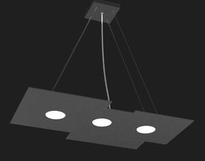 PLATE SOSPENSIONE RETTANGOLARE 5 LUCI IN METALLO 4 COLORI MODERNA LAMPADINE ATTACCO GX53