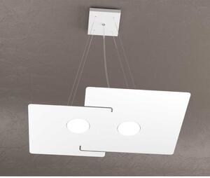 ECHO SOSPENSIONE MODERNA 2 LUCI IN METALLO BIANCO ECONOMICA CON ATTACCO LAMPADINE GX53