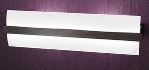 WOOD APPLIQUE GRANDE LARGHEZZA CM 53 IN METALLO E LEGNO 3 FINITURE CON DIFFUSORE IN VETRO DELLA TOP LIGHT
