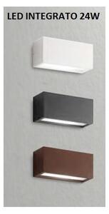 METRO APPLIQUE DA ESTERNO IP54 LED 24W LUCE 3000K O 4000K BIANCO CORTEN O ANTRACITE ISYLUCE