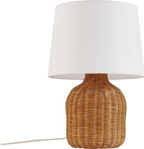 Lampada da tavolo Lindby Lirenda, altezza 52 cm, rattan, naturale/bianco