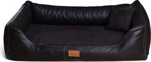 Tierlando® MADDOX VIP letto ortopedico per cani VISCO velours Pelle finta S - XXL - Dimensioni: 120x85cm | Colore: 03 Nero