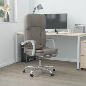 Sedia da ufficio con funzione massaggio, color tortora, rivestita in tessuto, ergonomica, regolabile in altezza, girevole, con braccioli, schienale e supporto lombare, ideale per l'ufficio domestico e il gaming