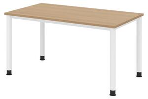 Scrivania bümö Serie H - Struttura: bianca, finitura: rovere, dimensioni: 140 x 80 cm