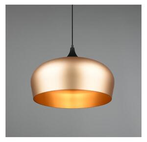 CHIRON SOSPENSIONE IN METALLO NERO CON DIFFUSORE IN OTTONE SATINATO DIAMETRO CM 45 LAMPADINA E27