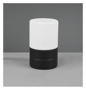 ARY LAMPADA DA TAVOLO NERA O NICHEL CON CILINDRO IN VETRO BIANCO TOUCH ALTEZZA CM 15 MODERNA