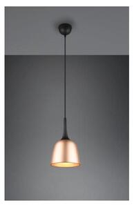 CHIRON SOSPENSIONE IN METALLO NERO CON DIFFUSORE IN OTTONE SATINATO DIAMETRO CM 20 LAMPADINA E27