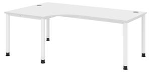 Bümö Scrivania Serie H - Finitura: bianco, Dimensioni: scrivania angolare 200 x 120 cm, Struttura: bianco