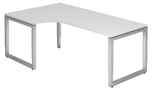 Bümö Scrivania Serie-R - Decorazione: bianco, struttura: argento, dimensioni: scrivania angolare 200 x 120 cm