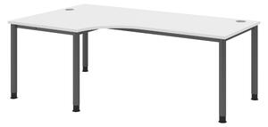 Scrivania bümö Serie H - Finitura: bianco, struttura: grafite, dimensioni: scrivania angolare 200 x 120 cm