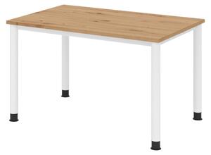 Scrivania bümö Serie H - Finitura: rovere nodato, Dimensioni: 120 x 80 cm, Struttura: bianco
