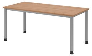 Scrivania bümö Serie H - Struttura: argento, Dimensioni: 160 x 80 cm, Finitura: noce