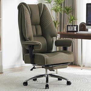 Poltrona da ufficio ergonomica, portata 200 kg, sedia da scrivania con poggiapiedi e tessuto a rete traspirante, schienale alto con imbottitura in molle insacchettate da 14 cm, poltrona girevole con braccioli regolabili in altezza (verde chiaro)