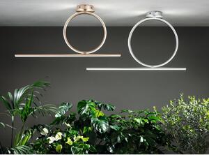 ACROBAT PLAFONIERA MODERNA CON CERCHIO GRANDE LED 42W NERA, SILVER O ORO DIMMERABILE