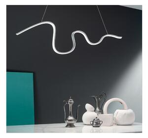 SNAKE PLAFONIERA MODERNA SILVER LED 35W LUCE 3000K DIMMERABILE LARGHEZZA CM 85