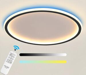 Ailiebe Design Plafoniera LED, ambiente RGB, cambio colore, retroilluminazione, dimmerabile con telecomando, lampada da soffitto ultrapiatta, soggiorno camera da letto cucina, 40cm 42w 3800lm 3000-6000K, con funzione memoria