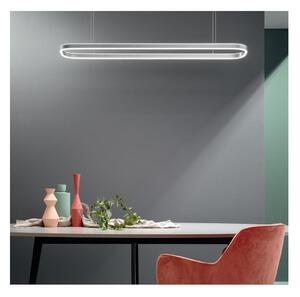 MINUS SOSPENSIONE OVALE L120 CON DECENTRO METALLO ORO O SILVER LED 60W LUCE 3000K DIMMERABILE