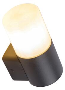 Lampada da parete per esterni moderna nera con diffusore opale IP44 - Odense