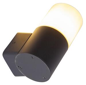 Lampada da parete per esterni moderna nera con diffusore opale IP44 - Odense