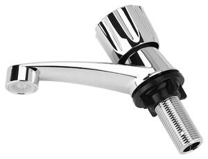 Rubinetto per acqua fredda - Collegamento G1/2 - ABS - Cromo - Maniglia a croce/rettangolare - Facile da installare - Rubinetti da cucina