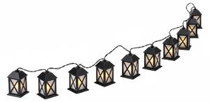 Catena luminosa a LED con lanterne, luce bianco caldo, 10 luci. Catena di lampade resistente alle intemperie, ideale per decorazioni da giardino, alimentata a corrente
