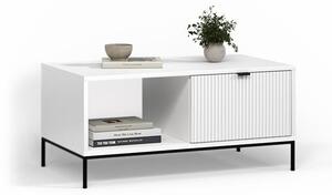 Tavolino da caffè Livinity Aterno Bianco con un cassetto, Model 58948