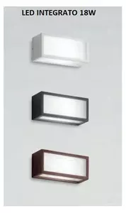DECO' APPLIQUE ESTERNO IP54 LED 18W LUCE 3000K O 4000K BIANCO ANTRACITE E CORTEN ISYLUCE