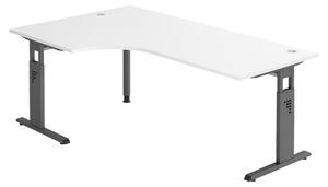 Bümö Scrivania Serie-O - Decorazione: bianco, struttura: grafite, dimensioni: scrivania angolare 200 x 120 cm