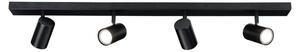 Lampada a soffitto LED Ledvion, nera, rettangolare, 4 luci, attacco GU10, 3W, luce bianca neutra