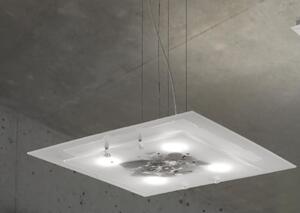 ABSTRACUS SOSPENSIONE 58X58 IN VETRO LAVORATO A MANO 3 DECORAZIONI MADE IN ITALY