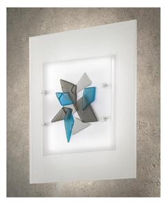 FLAKES PLAFONIERA 38x38 IN VETRO LAVORATO A MANO 3 COLORAZIONI MADE IN ITALY