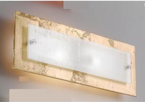 MANHATTAN APPLIQUE MEDIA 60X20 IN VETRO DECORO FOGLIA ORO,RAME O ARGENTO MADE IN ITALY