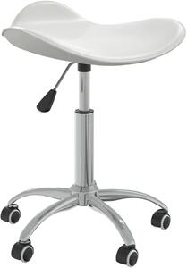 Sedia da ufficio in ecopelle bianca, con regolazione dell'altezza, funzione girevole a 360° e rotelle, ideale per lavorare comodamente da casa. Sedia girevole ergonomica con supporto lombare, portata massima di 110 kg