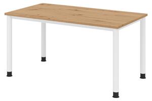 Scrivania bümö Serie H - Finitura: rovere nodato, struttura: bianco, dimensioni: 140 x 80 cm