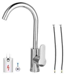 Rubinetto da cucina in ottone con bocchetta flessibile per acqua calda e fredda