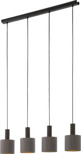 Lampadario A Sospensione Contemporaneo Concessa 1 Acciaio Marrone Oro 4 Luci E27