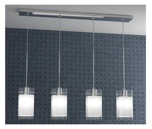 WILD SOSPENSIONE A BINARIO 4 LUCI CROMO DIFFUSORI IN VETRO MODERNA LAMPADINE 4XE27